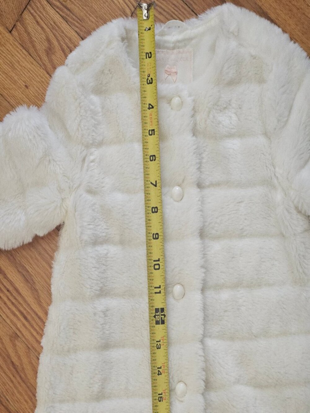 Janie and Jack Bonjour Cream Faux Fur Channel Quilted Jacket Coat Size 3 to 4 - Picture 10 of 11